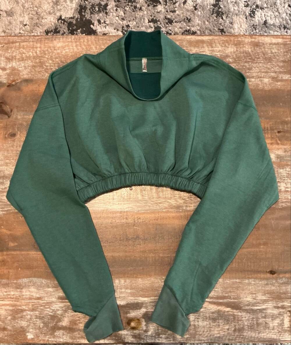 FP Movement Free People Gigi Cropped Layer Top Green Size Small